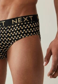 Next 4ER-PACK - Slip - Black Gold Pattern -Next fcb7623190864b988eb66803b09c3915