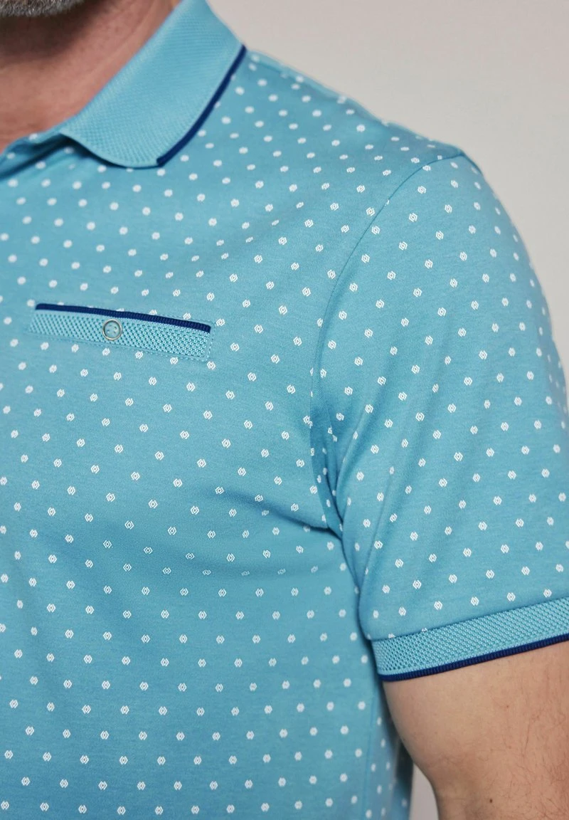 Next GEO PRINT - Poloshirt - Aqua Blue 5 Next GEO PRINT - Poloshirt - Aqua Blue – Bild 3