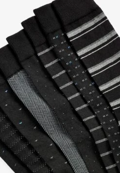 Next PATTERN 8 PACK - Socken - Black -Next fe35ce85b21a49d48e860d234156e197