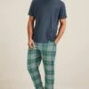 Next LIGHTWEIGHT CHECK SET - Nachtwäsche Set - Navy Blue Green Supersoft